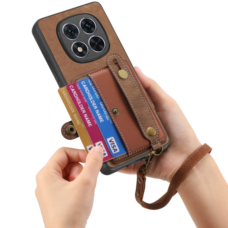Retro Cross Wristband Wallet Leather Back Phone Case, For Xiaomi Redmi Note 14 5G, For Xiaomi Redmi Note 14 Pro+ 5G, For Xiaomi Redmi Note 14 Pro 5G