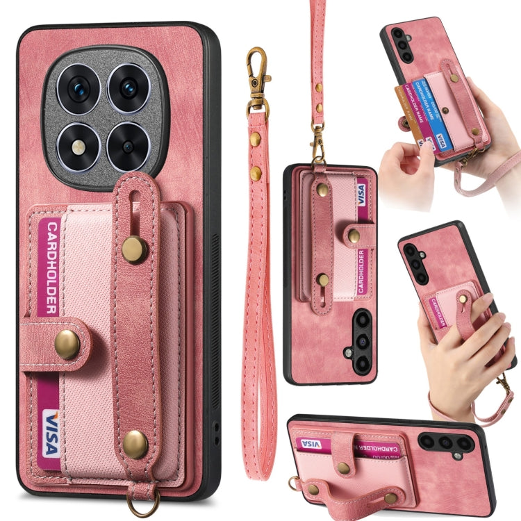 Retro Cross Wristband Wallet Leather Back Phone Case, For Xiaomi Redmi Note 14 5G, For Xiaomi Redmi Note 14 Pro+ 5G, For Xiaomi Redmi Note 14 Pro 5G