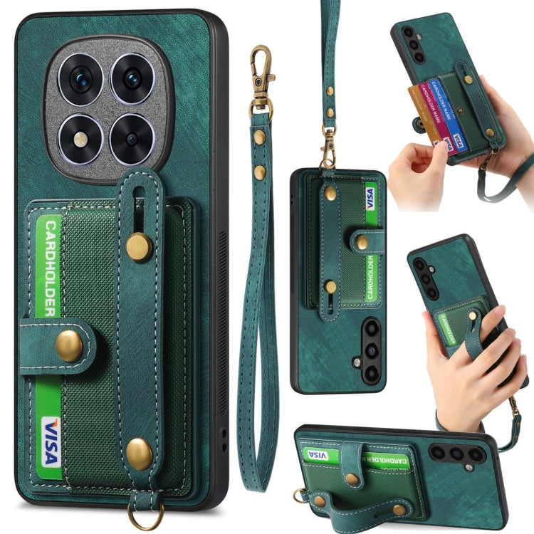 Retro Cross Wristband Wallet Leather Back Phone Case, For Xiaomi Redmi Note 14 5G, For Xiaomi Redmi Note 14 Pro+ 5G, For Xiaomi Redmi Note 14 Pro 5G