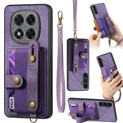Retro Cross Wristband Wallet Leather Back Phone Case, For Xiaomi Redmi Note 14 5G, For Xiaomi Redmi Note 14 Pro+ 5G, For Xiaomi Redmi Note 14 Pro 5G