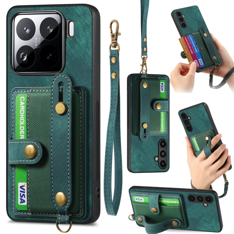 Retro Cross Wristband Wallet Leather Back Phone Case, For Redmi Note 15 Pro+ 5G, For Redmi Note 15 4G / 5G Global 164mm, For Redmi Note 15 Pro 4G Global 163.2mm, For Xiaomi 17 Pro Max, For Redmi Note 15 Pro 5G, For Xiaomi 17 Pro, For Xiaomi 15T Pro    ...