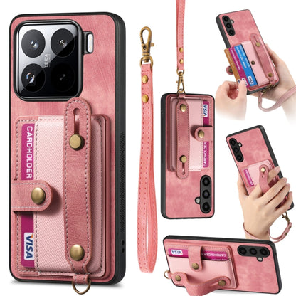 Retro Cross Wristband Wallet Leather Back Phone Case, For Redmi Note 15 Pro+ 5G, For Redmi Note 15 4G / 5G Global 164mm, For Redmi Note 15 Pro 4G Global 163.2mm, For Xiaomi 17 Pro Max, For Redmi Note 15 Pro 5G, For Xiaomi 17 Pro, For Xiaomi 15T Pro    ...