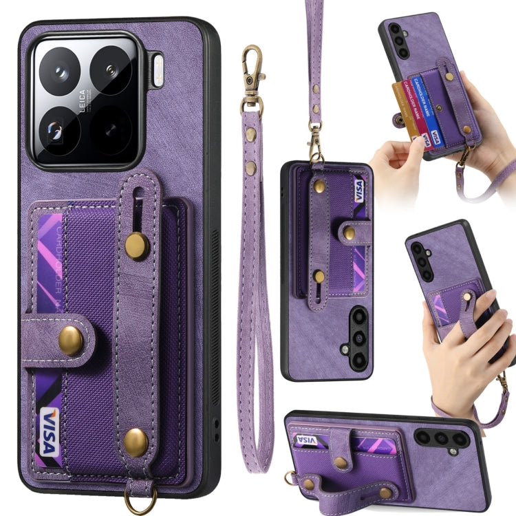 Retro Cross Wristband Wallet Leather Back Phone Case, For Redmi Note 15 Pro+ 5G, For Redmi Note 15 4G / 5G Global 164mm, For Redmi Note 15 Pro 4G Global 163.2mm, For Xiaomi 17 Pro Max, For Redmi Note 15 Pro 5G, For Xiaomi 17 Pro, For Xiaomi 15T Pro    ...