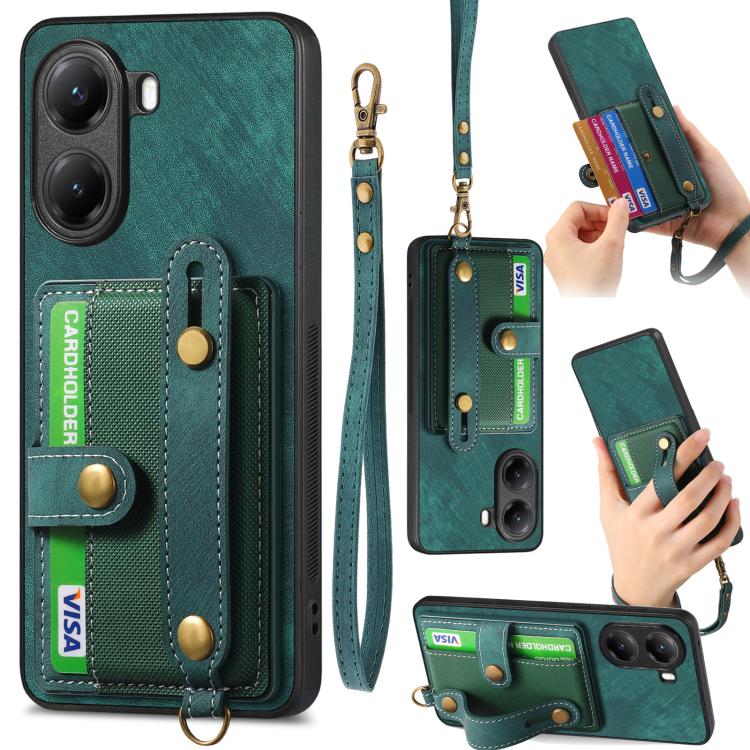 Retro Cross Wristband Wallet Leather Back Phone Case, For Redmi Note 15 Pro+ 5G, For Redmi Note 15 4G / 5G Global 164mm, For Redmi Note 15 Pro 4G Global 163.2mm, For Xiaomi 17 Pro Max, For Redmi Note 15 Pro 5G, For Xiaomi 17 Pro, For Xiaomi 15T Pro    ...