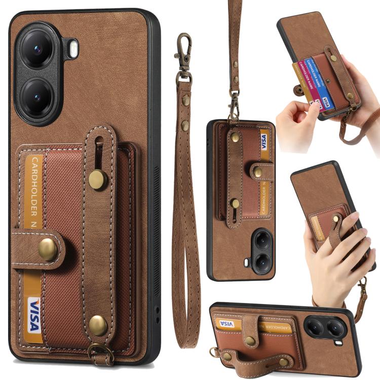 Retro Cross Wristband Wallet Leather Back Phone Case, For Redmi Note 15 Pro+ 5G, For Redmi Note 15 4G / 5G Global 164mm, For Redmi Note 15 Pro 4G Global 163.2mm, For Xiaomi 17 Pro Max, For Redmi Note 15 Pro 5G, For Xiaomi 17 Pro, For Xiaomi 15T Pro    ...