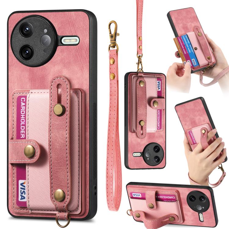 Retro Cross Wristband Wallet Leather Back Phone Case, For Redmi Note 15 Pro+ 5G, For Redmi Note 15 4G / 5G Global 164mm, For Redmi Note 15 Pro 4G Global 163.2mm, For Xiaomi 17 Pro Max, For Redmi Note 15 Pro 5G, For Xiaomi 17 Pro, For Xiaomi 15T Pro    ...