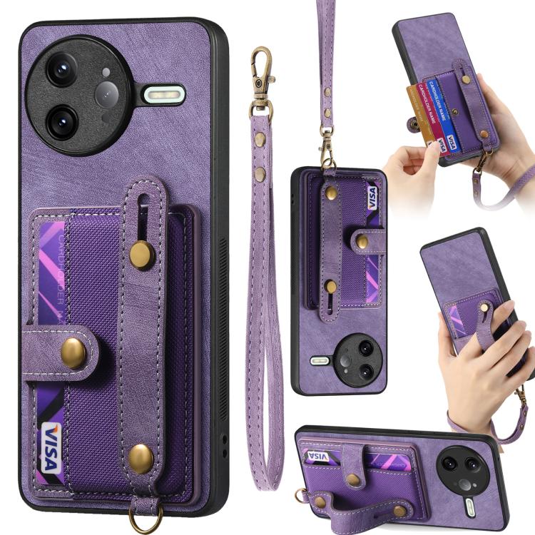 Retro Cross Wristband Wallet Leather Back Phone Case, For Redmi Note 15 Pro+ 5G, For Redmi Note 15 4G / 5G Global 164mm, For Redmi Note 15 Pro 4G Global 163.2mm, For Xiaomi 17 Pro Max, For Redmi Note 15 Pro 5G, For Xiaomi 17 Pro, For Xiaomi 15T Pro    ...