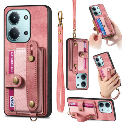 Retro Cross Wristband Wallet Leather Back Phone Case, For Redmi Note 15 Pro+ 5G, For Redmi Note 15 4G / 5G Global 164mm, For Redmi Note 15 Pro 4G Global 163.2mm, For Xiaomi 17 Pro Max, For Redmi Note 15 Pro 5G, For Xiaomi 17 Pro, For Xiaomi 15T Pro    ...
