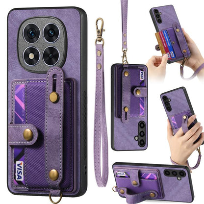 Retro Cross Wristband Wallet Leather Back Phone Case, For Redmi Note 15 Pro+ 5G, For Redmi Note 15 4G / 5G Global 164mm, For Redmi Note 15 Pro 4G Global 163.2mm, For Xiaomi 17 Pro Max, For Redmi Note 15 Pro 5G, For Xiaomi 17 Pro, For Xiaomi 15T Pro    ...