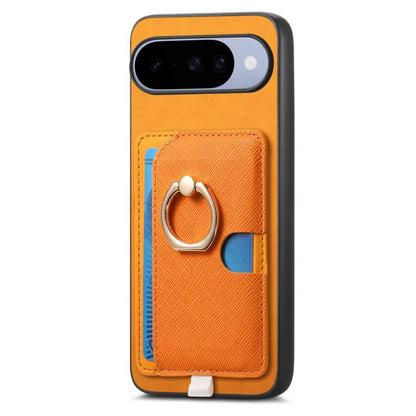 Retro Cross Leather Ring Side Insert Card Bag MagSafe Phone Case, Foor Google Pixel 11 Pro XL, For Google Pixel 11, For Google Pixel 11 Pro, For Google Pixel 10 Pro XL, For Google Pixel 9a, For Google Pixel 9 Pro XL, For Google Pixel 8a                ...