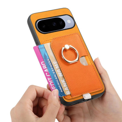 Retro Cross Leather Ring Side Insert Card Bag MagSafe Phone Case, Foor Google Pixel 11 Pro XL, For Google Pixel 11, For Google Pixel 11 Pro, For Google Pixel 10 Pro XL, For Google Pixel 9a, For Google Pixel 9 Pro XL, For Google Pixel 8a                ...