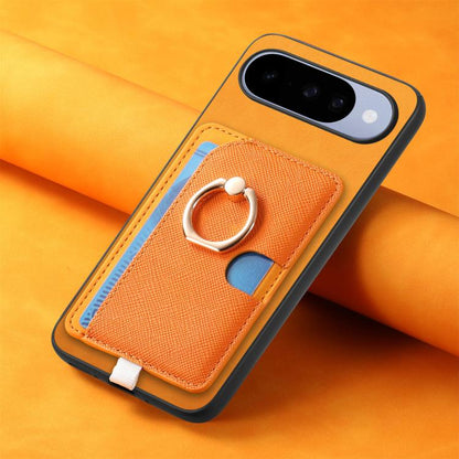 Retro Cross Leather Ring Side Insert Card Bag MagSafe Phone Case, Foor Google Pixel 11 Pro XL, For Google Pixel 11, For Google Pixel 11 Pro, For Google Pixel 10 Pro XL, For Google Pixel 9a, For Google Pixel 9 Pro XL, For Google Pixel 8a                ...