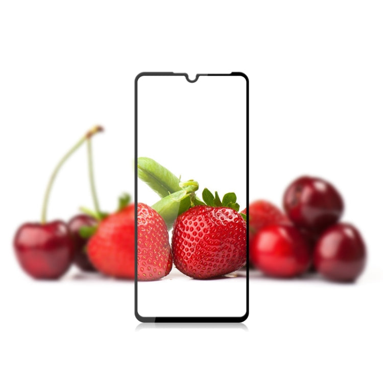Tempered glass screen protector film on smartphone front with 2.5D rounded edges