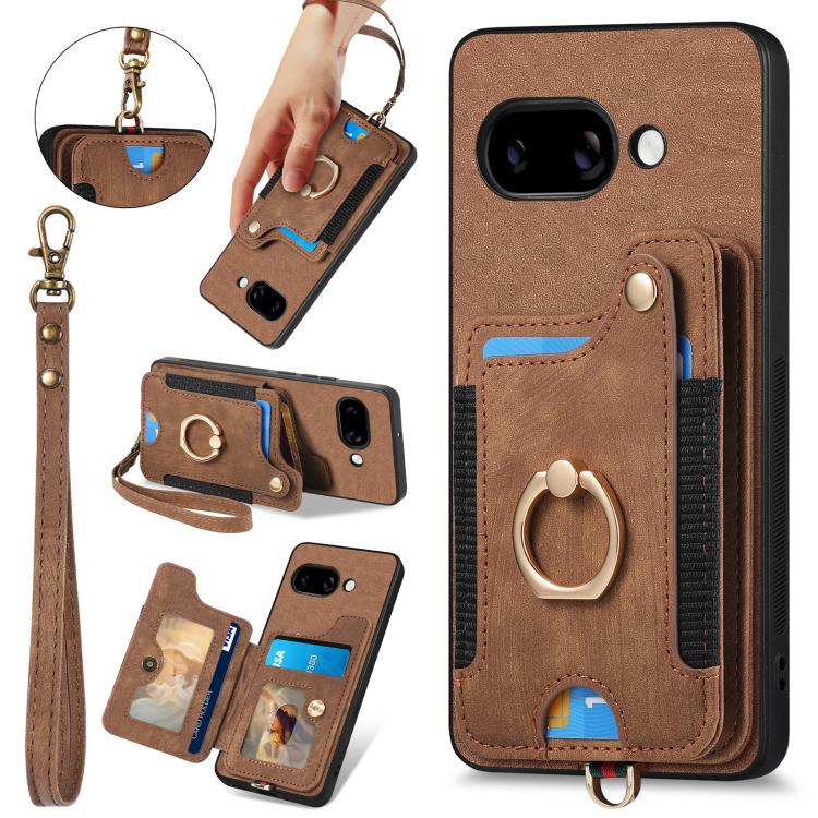 Retro Skin-feel Ring Multi-card Wallet Phone Case, For Google Pixel 11 Pro XL, For Google Pixel 11, For Google Pixel 11 Pro, For Google Pixel 10 Pro XL, For Google Pixel 9a, For Google Pixel 9 Pro XL, For Google Pixel 8a, For Google Pixel 8 Pro        ...
