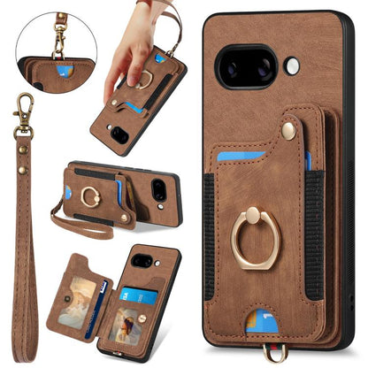 Retro Skin-feel Ring Multi-card Wallet Phone Case, For Google Pixel 11 Pro XL, For Google Pixel 11, For Google Pixel 11 Pro, For Google Pixel 10 Pro XL, For Google Pixel 9a, For Google Pixel 9 Pro XL, For Google Pixel 8a, For Google Pixel 8 Pro        ...