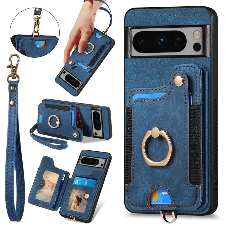 Retro Skin-feel Ring Multi-card Wallet Phone Case, For Google Pixel 11 Pro XL, For Google Pixel 11, For Google Pixel 11 Pro, For Google Pixel 10 Pro XL, For Google Pixel 9a, For Google Pixel 9 Pro XL, For Google Pixel 8a, For Google Pixel 8 Pro        ...