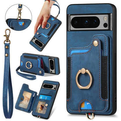 Retro Skin-feel Ring Multi-card Wallet Phone Case, For Google Pixel 11 Pro XL, For Google Pixel 11, For Google Pixel 11 Pro, For Google Pixel 10 Pro XL, For Google Pixel 9a, For Google Pixel 9 Pro XL, For Google Pixel 8a, For Google Pixel 8 Pro        ...