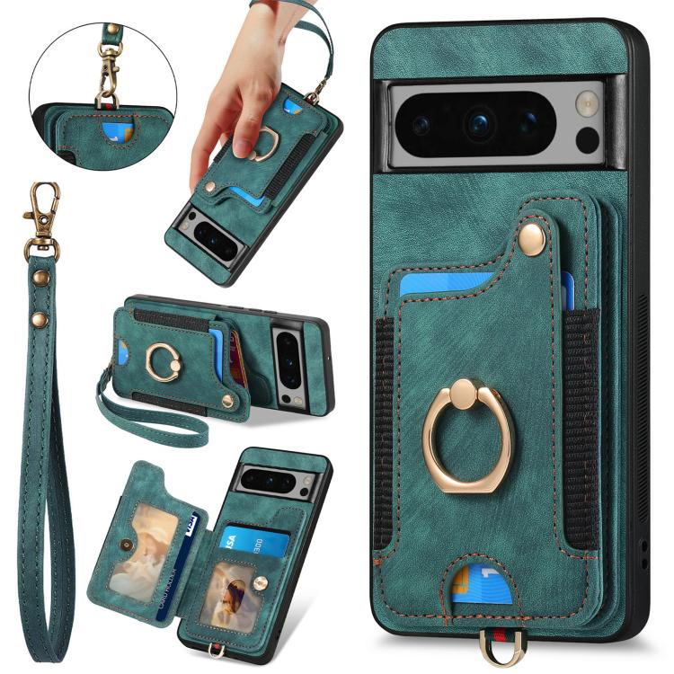 Retro Skin-feel Ring Multi-card Wallet Phone Case, For Google Pixel 11 Pro XL, For Google Pixel 11, For Google Pixel 11 Pro, For Google Pixel 10 Pro XL, For Google Pixel 9a, For Google Pixel 9 Pro XL, For Google Pixel 8a, For Google Pixel 8 Pro        ...
