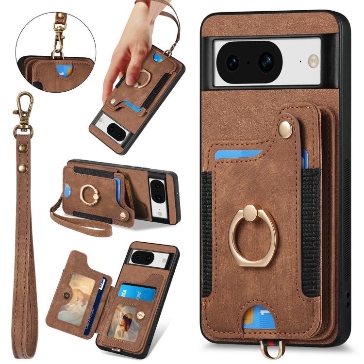 Retro Skin-feel Ring Multi-card Wallet Phone Case, For Google Pixel 11 Pro XL, For Google Pixel 11, For Google Pixel 11 Pro, For Google Pixel 10 Pro XL, For Google Pixel 9a, For Google Pixel 9 Pro XL, For Google Pixel 8a, For Google Pixel 8 Pro        ...