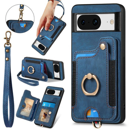 Retro Skin-feel Ring Multi-card Wallet Phone Case, For Google Pixel 11 Pro XL, For Google Pixel 11, For Google Pixel 11 Pro, For Google Pixel 10 Pro XL, For Google Pixel 9a, For Google Pixel 9 Pro XL, For Google Pixel 8a, For Google Pixel 8 Pro        ...