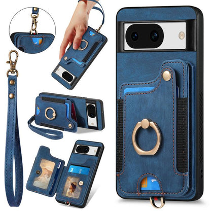 Retro Skin-feel Ring Multi-card Wallet Phone Case, For Google Pixel 11 Pro XL, For Google Pixel 11, For Google Pixel 11 Pro, For Google Pixel 10 Pro XL, For Google Pixel 9a, For Google Pixel 9 Pro XL, For Google Pixel 8a, For Google Pixel 8 Pro        ...