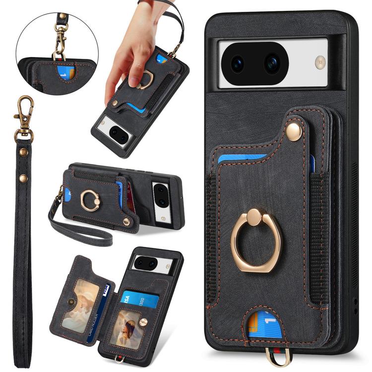 Retro Skin-feel Ring Multi-card Wallet Phone Case, For Google Pixel 11 Pro XL, For Google Pixel 11, For Google Pixel 11 Pro, For Google Pixel 10 Pro XL, For Google Pixel 9a, For Google Pixel 9 Pro XL, For Google Pixel 8a, For Google Pixel 8 Pro        ...