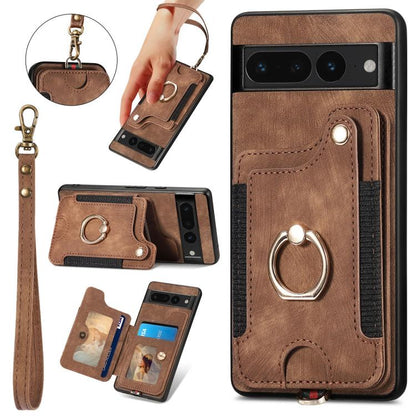 Retro Skin-feel Ring Multi-card Wallet Phone Case, For Google Pixel 11 Pro XL, For Google Pixel 11, For Google Pixel 11 Pro, For Google Pixel 10 Pro XL, For Google Pixel 9a, For Google Pixel 9 Pro XL, For Google Pixel 8a, For Google Pixel 8 Pro        ...
