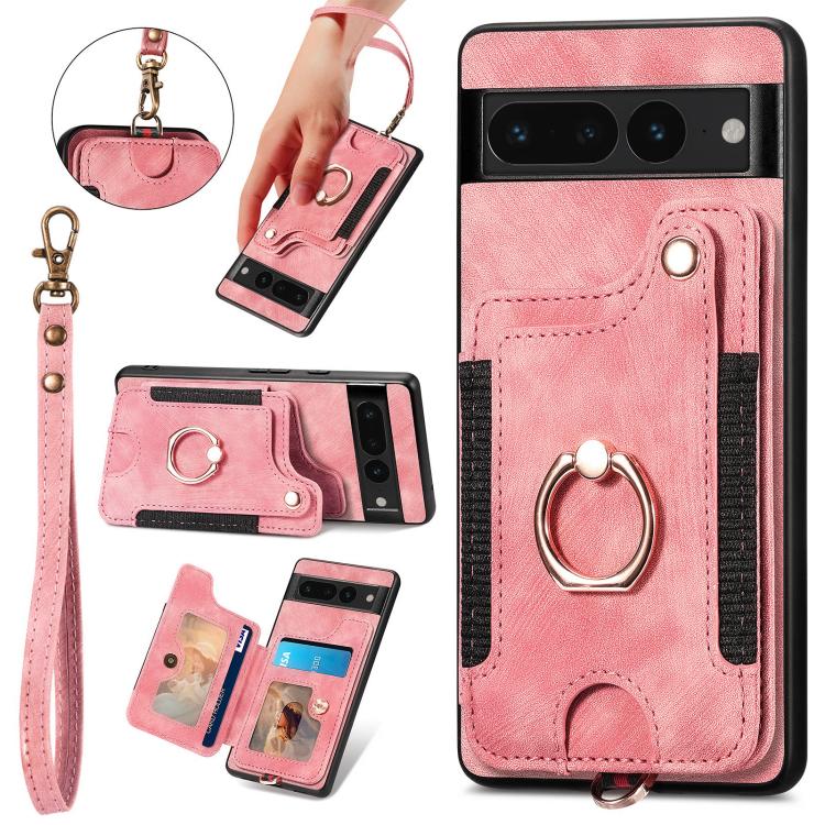 Retro Skin-feel Ring Multi-card Wallet Phone Case, For Google Pixel 11 Pro XL, For Google Pixel 11, For Google Pixel 11 Pro, For Google Pixel 10 Pro XL, For Google Pixel 9a, For Google Pixel 9 Pro XL, For Google Pixel 8a, For Google Pixel 8 Pro        ...