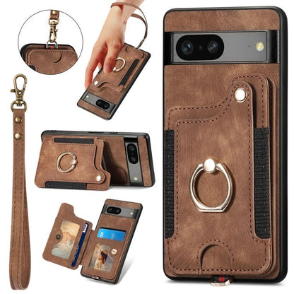 Retro Skin-feel Ring Multi-card Wallet Phone Case, For Google Pixel 11 Pro XL, For Google Pixel 11, For Google Pixel 11 Pro, For Google Pixel 10 Pro XL, For Google Pixel 9a, For Google Pixel 9 Pro XL, For Google Pixel 8a, For Google Pixel 8 Pro        ...