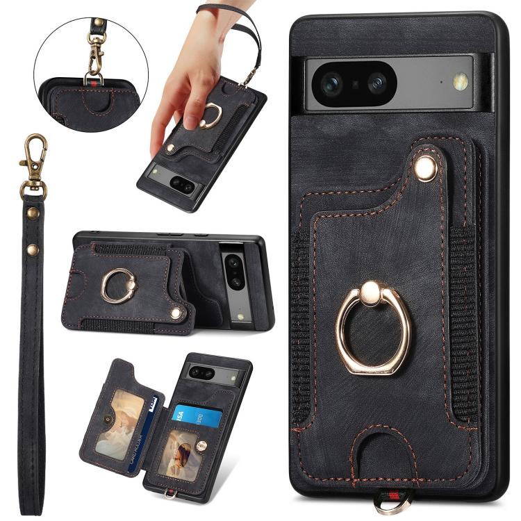 Retro Skin-feel Ring Multi-card Wallet Phone Case, For Google Pixel 11 Pro XL, For Google Pixel 11, For Google Pixel 11 Pro, For Google Pixel 10 Pro XL, For Google Pixel 9a, For Google Pixel 9 Pro XL, For Google Pixel 8a, For Google Pixel 8 Pro        ...