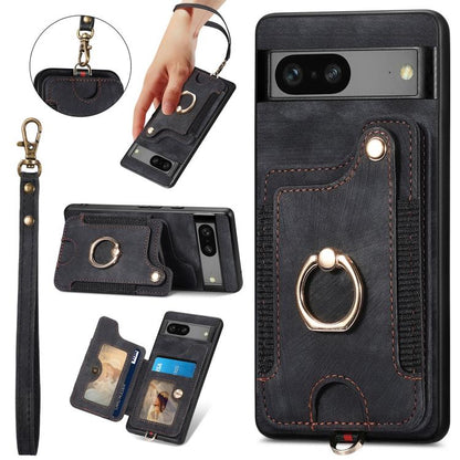 Retro Skin-feel Ring Multi-card Wallet Phone Case, For Google Pixel 11 Pro XL, For Google Pixel 11, For Google Pixel 11 Pro, For Google Pixel 10 Pro XL, For Google Pixel 9a, For Google Pixel 9 Pro XL, For Google Pixel 8a, For Google Pixel 8 Pro        ...