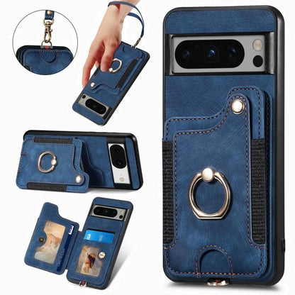 Retro Skin-feel Ring Multi-card Wallet Phone Case, For Google Pixel 11 Pro XL, For Google Pixel 11, For Google Pixel 11 Pro, For Google Pixel 10 Pro XL, For Google Pixel 9a, For Google Pixel 9 Pro XL, For Google Pixel 8a, For Google Pixel 8 Pro        ...
