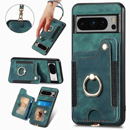 Retro Skin-feel Ring Multi-card Wallet Phone Case, For Google Pixel 11 Pro XL, For Google Pixel 11, For Google Pixel 11 Pro, For Google Pixel 10 Pro XL, For Google Pixel 9a, For Google Pixel 9 Pro XL, For Google Pixel 8a, For Google Pixel 8 Pro        ...