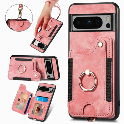 Retro Skin-feel Ring Multi-card Wallet Phone Case, For Google Pixel 11 Pro XL, For Google Pixel 11, For Google Pixel 11 Pro, For Google Pixel 10 Pro XL, For Google Pixel 9a, For Google Pixel 9 Pro XL, For Google Pixel 8a, For Google Pixel 8 Pro        ...