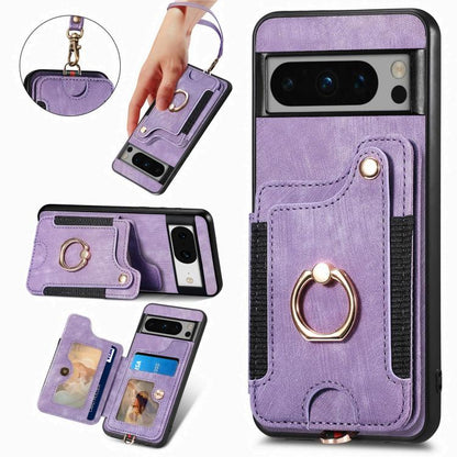 Retro Skin-feel Ring Multi-card Wallet Phone Case, For Google Pixel 11 Pro XL, For Google Pixel 11, For Google Pixel 11 Pro, For Google Pixel 10 Pro XL, For Google Pixel 9a, For Google Pixel 9 Pro XL, For Google Pixel 8a, For Google Pixel 8 Pro        ...
