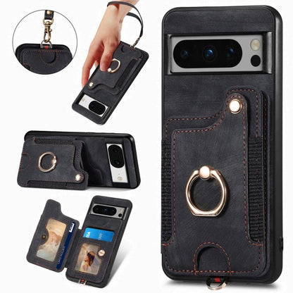 Retro Skin-feel Ring Multi-card Wallet Phone Case, For Google Pixel 11 Pro XL, For Google Pixel 11, For Google Pixel 11 Pro, For Google Pixel 10 Pro XL, For Google Pixel 9a, For Google Pixel 9 Pro XL, For Google Pixel 8a, For Google Pixel 8 Pro        ...