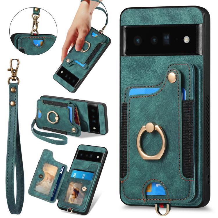 Retro Skin-feel Ring Multi-card Wallet Phone Case, For Google Pixel 11 Pro XL, For Google Pixel 11, For Google Pixel 11 Pro, For Google Pixel 10 Pro XL, For Google Pixel 9a, For Google Pixel 9 Pro XL, For Google Pixel 8a, For Google Pixel 8 Pro        ...