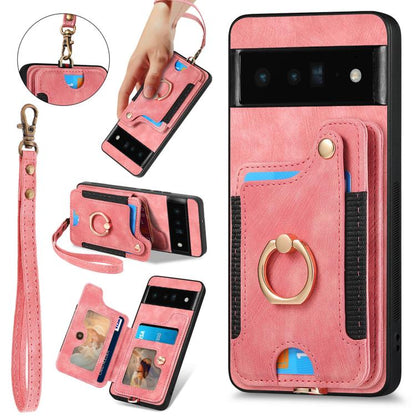 Retro Skin-feel Ring Multi-card Wallet Phone Case, For Google Pixel 11 Pro XL, For Google Pixel 11, For Google Pixel 11 Pro, For Google Pixel 10 Pro XL, For Google Pixel 9a, For Google Pixel 9 Pro XL, For Google Pixel 8a, For Google Pixel 8 Pro        ...