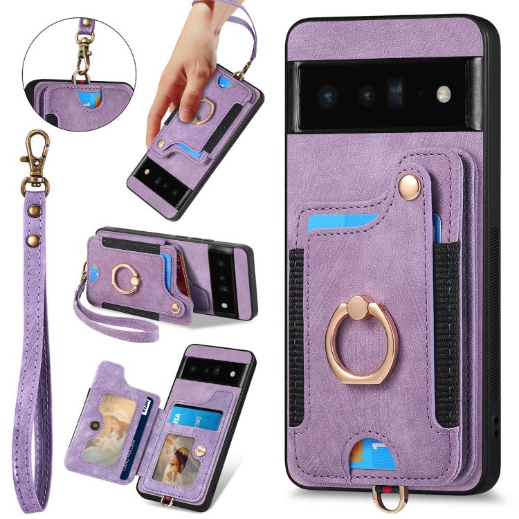 Retro Skin-feel Ring Multi-card Wallet Phone Case, For Google Pixel 11 Pro XL, For Google Pixel 11, For Google Pixel 11 Pro, For Google Pixel 10 Pro XL, For Google Pixel 9a, For Google Pixel 9 Pro XL, For Google Pixel 8a, For Google Pixel 8 Pro        ...