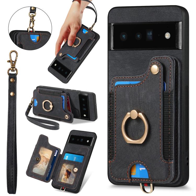 Retro Skin-feel Ring Multi-card Wallet Phone Case, For Google Pixel 11 Pro XL, For Google Pixel 11, For Google Pixel 11 Pro, For Google Pixel 10 Pro XL, For Google Pixel 9a, For Google Pixel 9 Pro XL, For Google Pixel 8a, For Google Pixel 8 Pro        ...