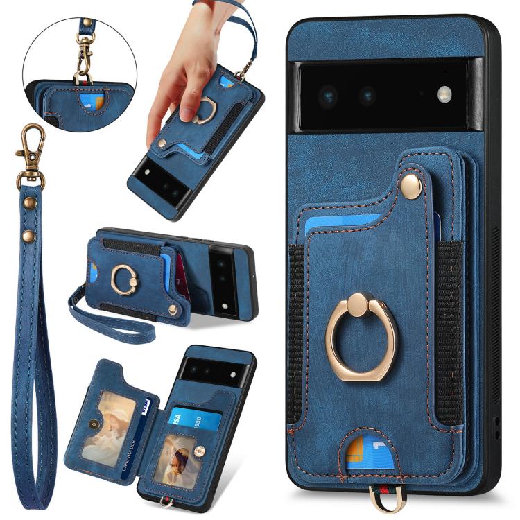 Retro Skin-feel Ring Multi-card Wallet Phone Case, For Google Pixel 11 Pro XL, For Google Pixel 11, For Google Pixel 11 Pro, For Google Pixel 10 Pro XL, For Google Pixel 9a, For Google Pixel 9 Pro XL, For Google Pixel 8a, For Google Pixel 8 Pro        ...