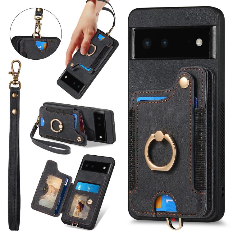 Retro Skin-feel Ring Multi-card Wallet Phone Case, For Google Pixel 11 Pro XL, For Google Pixel 11, For Google Pixel 11 Pro, For Google Pixel 10 Pro XL, For Google Pixel 9a, For Google Pixel 9 Pro XL, For Google Pixel 8a, For Google Pixel 8 Pro        ...