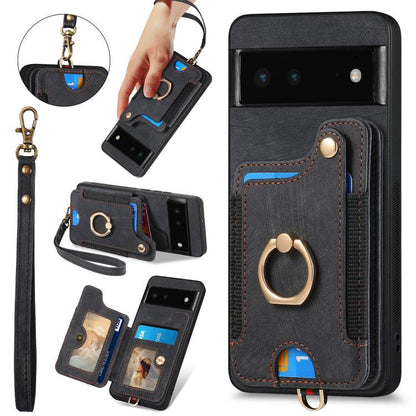 Retro Skin-feel Ring Multi-card Wallet Phone Case, For Google Pixel 11 Pro XL, For Google Pixel 11, For Google Pixel 11 Pro, For Google Pixel 10 Pro XL, For Google Pixel 9a, For Google Pixel 9 Pro XL, For Google Pixel 8a, For Google Pixel 8 Pro        ...
