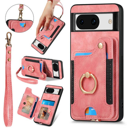 Retro Skin-feel Ring Multi-card Wallet Phone Case, For Google Pixel 11 Pro XL, For Google Pixel 11, For Google Pixel 11 Pro, For Google Pixel 10 Pro XL, For Google Pixel 9a, For Google Pixel 9 Pro XL, For Google Pixel 8a, For Google Pixel 8 Pro        ...