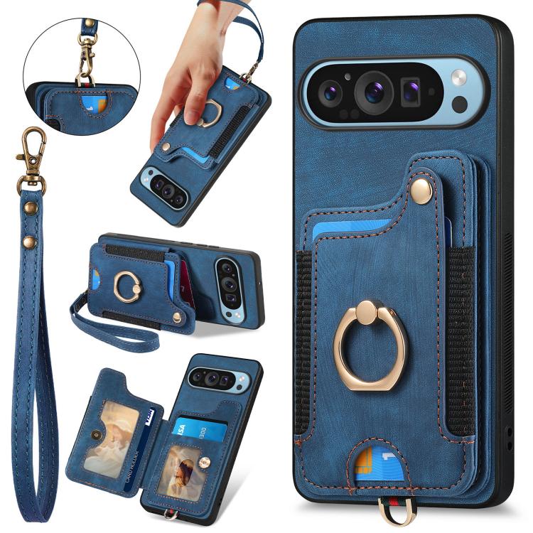 Retro Skin-feel Ring Multi-card Wallet Phone Case, For Google Pixel 11 Pro XL, For Google Pixel 11, For Google Pixel 11 Pro, For Google Pixel 10 Pro XL, For Google Pixel 9a, For Google Pixel 9 Pro XL, For Google Pixel 8a, For Google Pixel 8 Pro        ...
