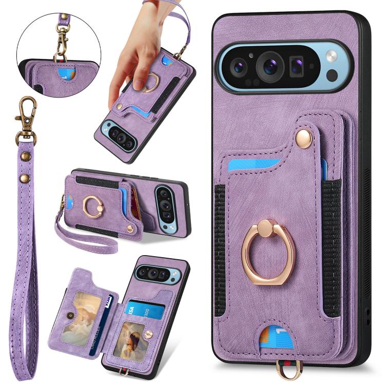 Retro Skin-feel Ring Multi-card Wallet Phone Case, For Google Pixel 11 Pro XL, For Google Pixel 11, For Google Pixel 11 Pro, For Google Pixel 10 Pro XL, For Google Pixel 9a, For Google Pixel 9 Pro XL, For Google Pixel 8a, For Google Pixel 8 Pro        ...