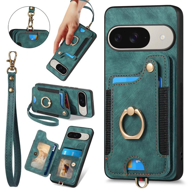 Retro Skin-feel Ring Multi-card Wallet Phone Case, For Google Pixel 11 Pro XL, For Google Pixel 11, For Google Pixel 11 Pro, For Google Pixel 10 Pro XL, For Google Pixel 9a, For Google Pixel 9 Pro XL, For Google Pixel 8a, For Google Pixel 8 Pro        ...