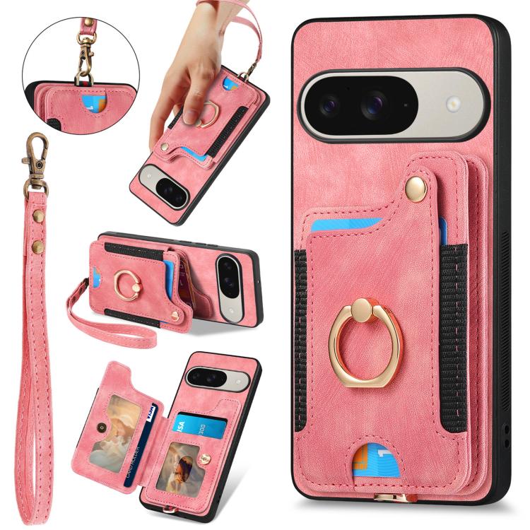 Retro Skin-feel Ring Multi-card Wallet Phone Case, For Google Pixel 11 Pro XL, For Google Pixel 11, For Google Pixel 11 Pro, For Google Pixel 10 Pro XL, For Google Pixel 9a, For Google Pixel 9 Pro XL, For Google Pixel 8a, For Google Pixel 8 Pro        ...