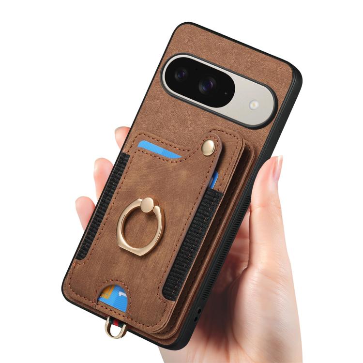 Retro Skin-feel Ring Multi-card Wallet Phone Case, For Google Pixel 11 Pro XL, For Google Pixel 11, For Google Pixel 11 Pro, For Google Pixel 10 Pro XL, For Google Pixel 9a, For Google Pixel 9 Pro XL, For Google Pixel 8a, For Google Pixel 8 Pro        ...