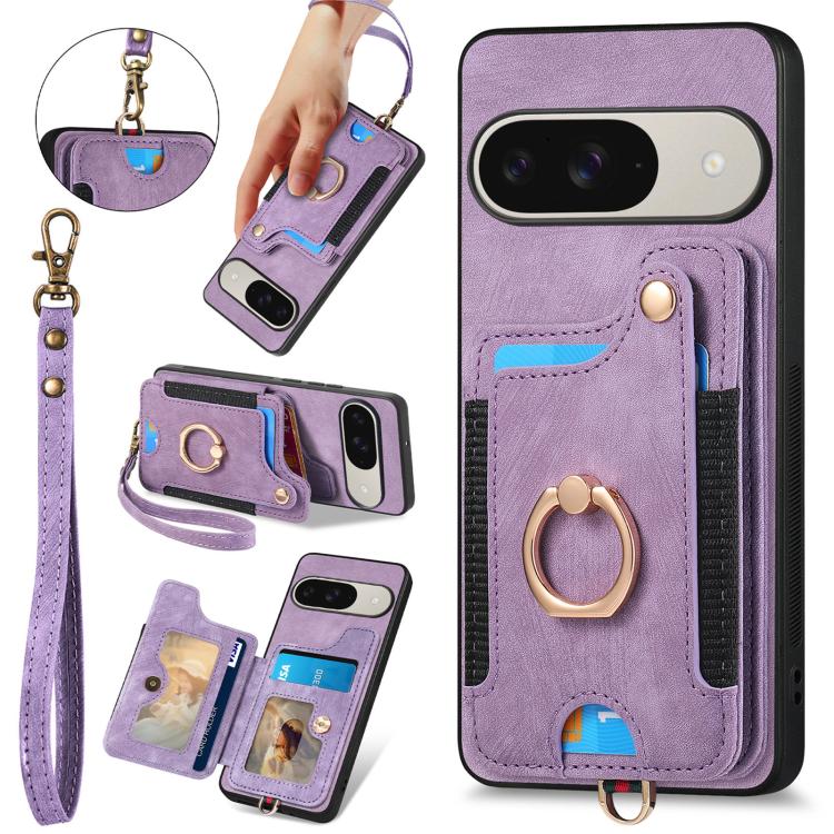 Retro Skin-feel Ring Multi-card Wallet Phone Case, For Google Pixel 11 Pro XL, For Google Pixel 11, For Google Pixel 11 Pro, For Google Pixel 10 Pro XL, For Google Pixel 9a, For Google Pixel 9 Pro XL, For Google Pixel 8a, For Google Pixel 8 Pro        ...